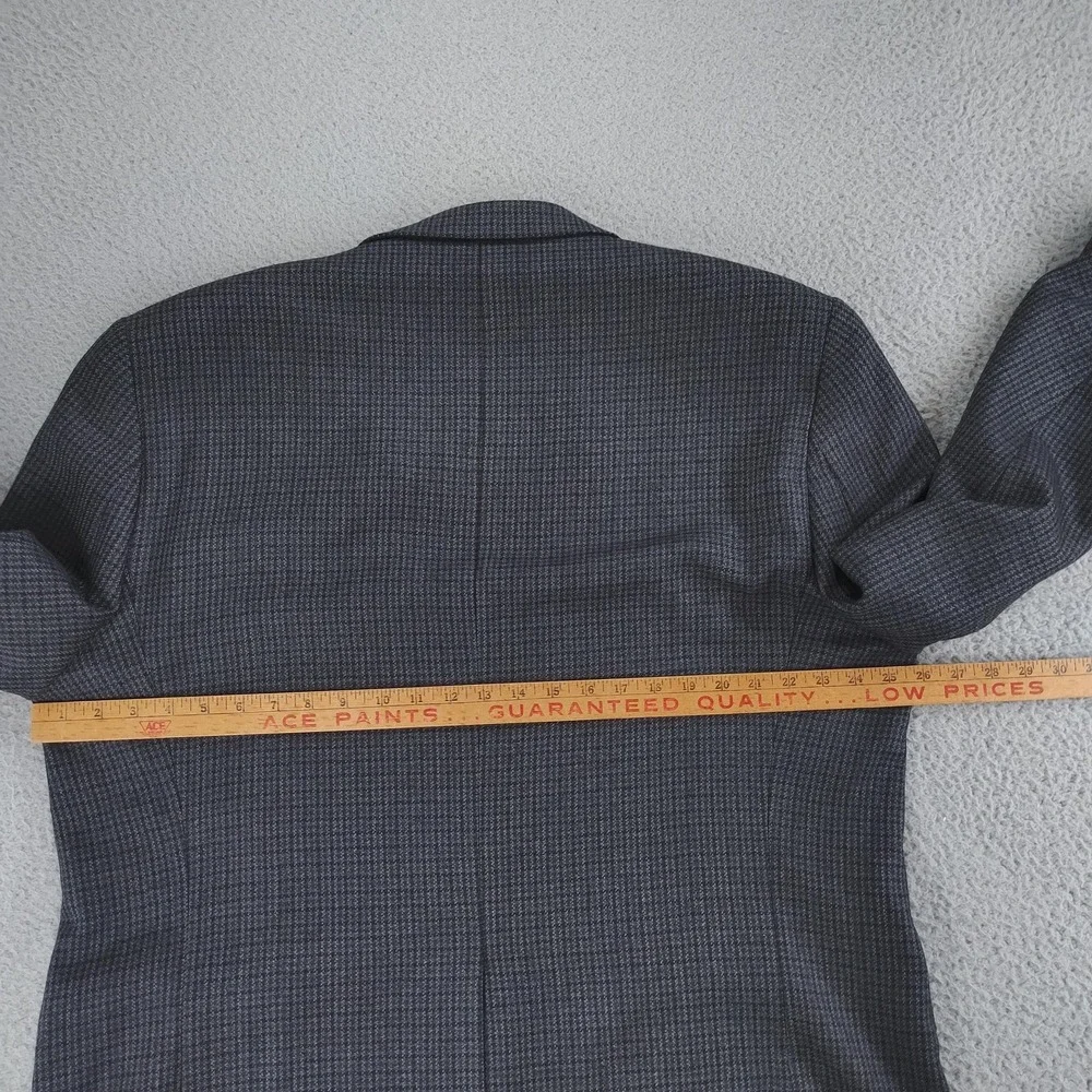 Chaps Blazer Mens 48L Gray Check Lambswool Tweed Sport Coat Jacket Big Tall